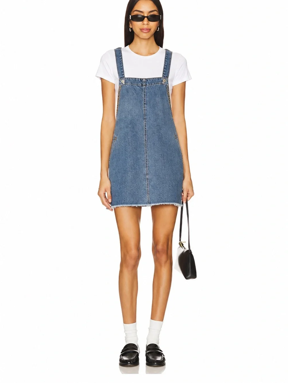 Free People Revolve Denim Pinafore Dress - Blue